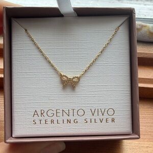 Argento Vivo Gold Sterling silver Bow Necklace